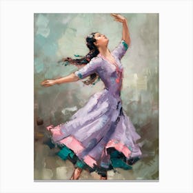 Dancer In Purple Dress Canvas Print