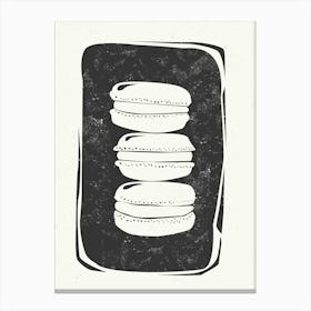 Macarons Linocut Style Canvas Print