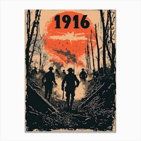 Aihrgdesign A Vintage Poster Depicting A Dramatic World War I D4960d1f 3fb7 4ac9 Acdd 9cf6de8df428 3 Canvas Print