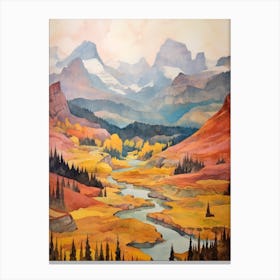 Autumn National Park Painting Yoho National Park British Columbia Canada 4 Canvas Print