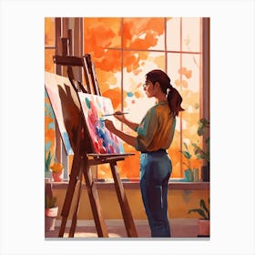 Girl Painting 1 Canvas Print