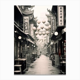 Guangzhou, China, Black And White Old Photo 3 Canvas Print