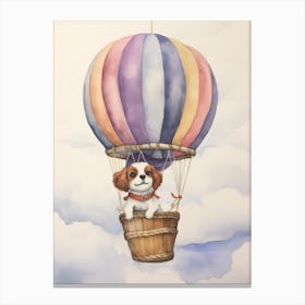 Baby Dog 2 In A Hot Air Balloon Canvas Print