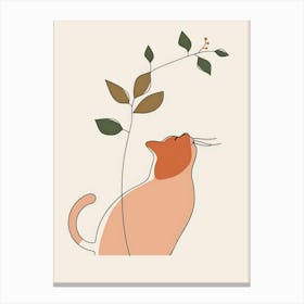 Cat With Leaves 4 Canvas Print