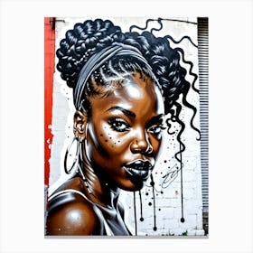 Graffiti Mural Of Beautiful Black Woman 397 Canvas Print