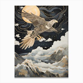 Hawk 4 Gold Detail Painting Canvas Print