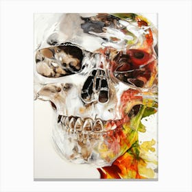 Skull With Abstract Canvas Print