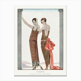 Vesper Robes Du Soir, De Worth From Gazette Du Bon Ton No, George Barbier Canvas Print