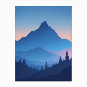 Misty Mountains Vertical Composition In Blue Tone 125 Canvas Print