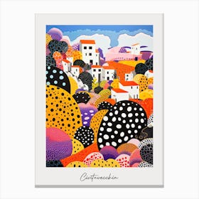 Poster Of Civitavecchia, Italy, Illustration In The Style Of Pop Art 4 Canvas Print