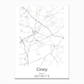 Ciney,Belgium Minimalist Map Canvas Print