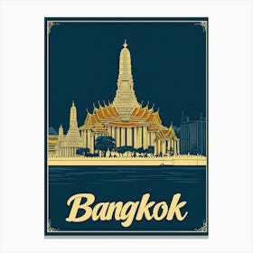 Aihrgdesign A Retro Travel Poster For Bangkok Canvas Print