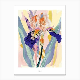 Colourful Flower Illustration Poster Iris 2 Canvas Print