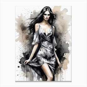 Woman In A Dress 1 Canvas Print