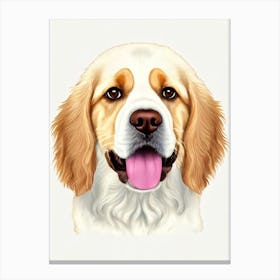 Clumber Spaniel Illustration dog Canvas Print