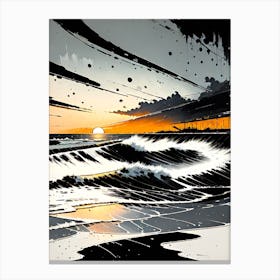 'Sunset At The Beach' 1 Canvas Print