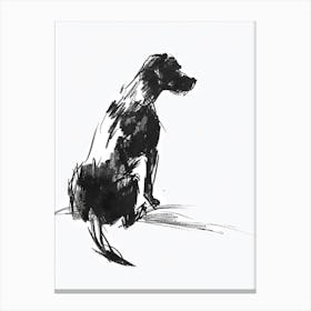 Pointer Dog Charcoal Line 1 Canvas Print