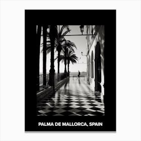 Poster Of Palma De Mallorca, Spain, Mediterranean Black And White Photography Analogue 1 Canvas Print