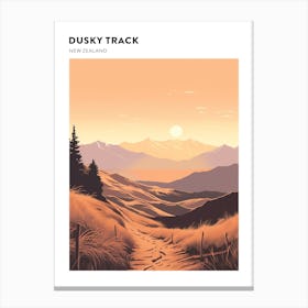 Dusky Track New Zealand 3 Hiking Trail Landscape Poster Canvas Print