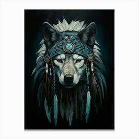 Himalayan Wolf Native American 3 Canvas Print