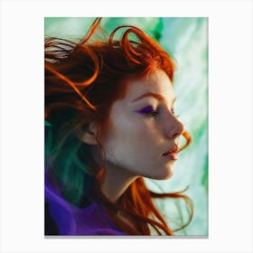 Beautiful Woman With Red Hair Canvas Print