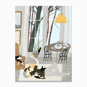 Cat In The Living Room Canvas Print