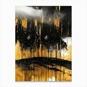 Black And Gold Abstract Painting 48 Canvas Print