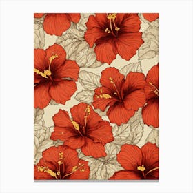 Red Hibiscus Flower Canvas Print