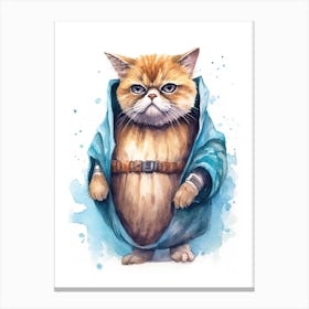 Exotic Shorthair Cat As A Jedi 4 Canvas Print