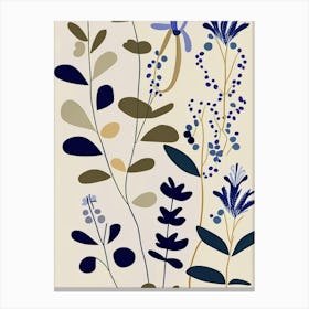 Speedwell Wildflower Modern Muted Colours 2 Canvas Print