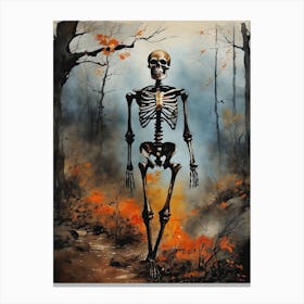 Vintage Halloween Gothic Skeleton Painting (22) Canvas Print