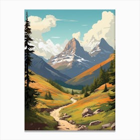 Eiger Trail Switzerland 2 Vintage Travel Illustration Canvas Print