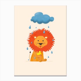 Lion And Duck Canvas Print