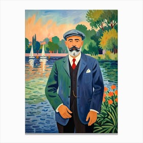 Man By The Water Canvas Print