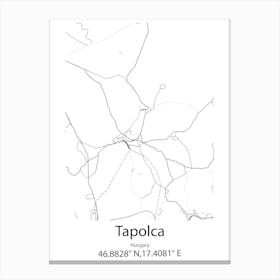 Tapolca,Hungary Minimalist Map Canvas Print