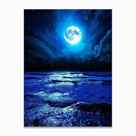 Abstract Dream Astronomy Landscape Celestial Ocean Cloud Halloween Light Moon Full Moon W (38) Canvas Print