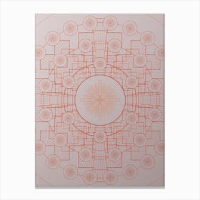 Geometric Abstract Glyph Circle Array in Tomato Red n.0246 Canvas Print