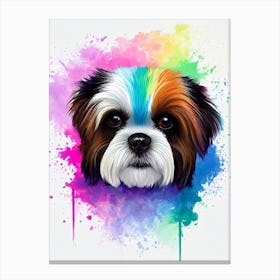 Shih Tzu Rainbow Oil Painting dog Canvas Print