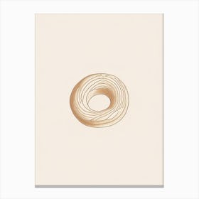 Whole Wheat Bagel Minimalist Line 1 Canvas Print