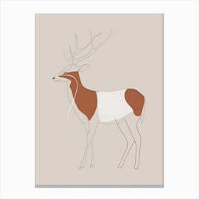 Antelope - Boho, Line Art 6 Canvas Print