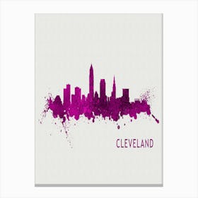 Cleveland Ohio City Purple Canvas Print