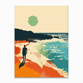 Man On Beach Canvas Print