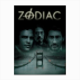 Zodiac Movie Poster In A Pixel Dots Art Style Canvas Print