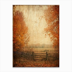 Autumn Landscape Grunge Texture Overlay Leaves In Varying Shades From Orange To Russet Decrepit W (6) Canvas Print