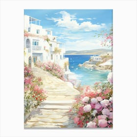 Sunlit Shores: Mediterranean Coastline Poster Canvas Print