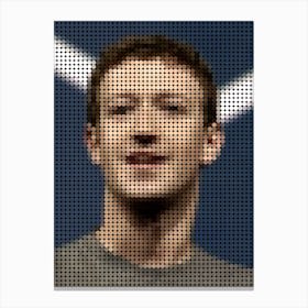 Mark Zuckerberg In Style Dots Canvas Print