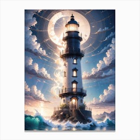 A Lighthouse In The Middle Of The Ocean 26 Canvas Print