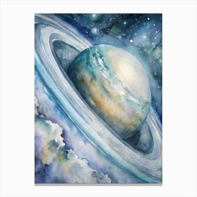 Saturn Watercolor Painting Canvas Print