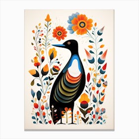 Scandinavian Bird Illustration Loon 3 Canvas Print