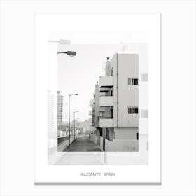 Poster Of Alicante, Spain, Black And White Old Photo 3 Canvas Print